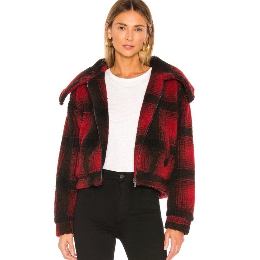 Candy Zip Front Jacket in Red Plaid size XS